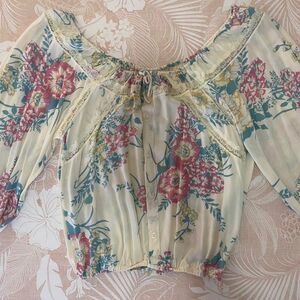 Arnhem Cream and Pink Floral Blouse